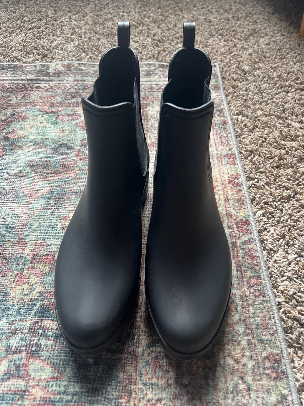 Jeffrey Campbell Black Chelsea Rain Boots